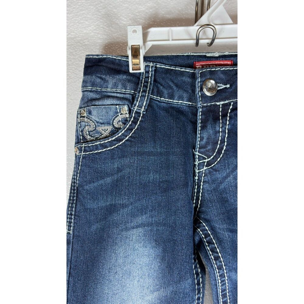Red Ranch Bootcut Jeans Children's Western Wear Size Girls 7 New - Picture 8 of 13